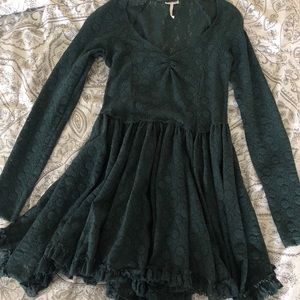 Evergreen Ruffled Lace Dress from Free People